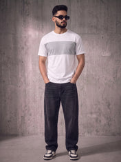 Grey White Colorblock Tee