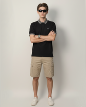 Black And Grey Contrast Polo Tee