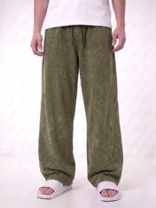 Washed Cotton Trouser - Olive