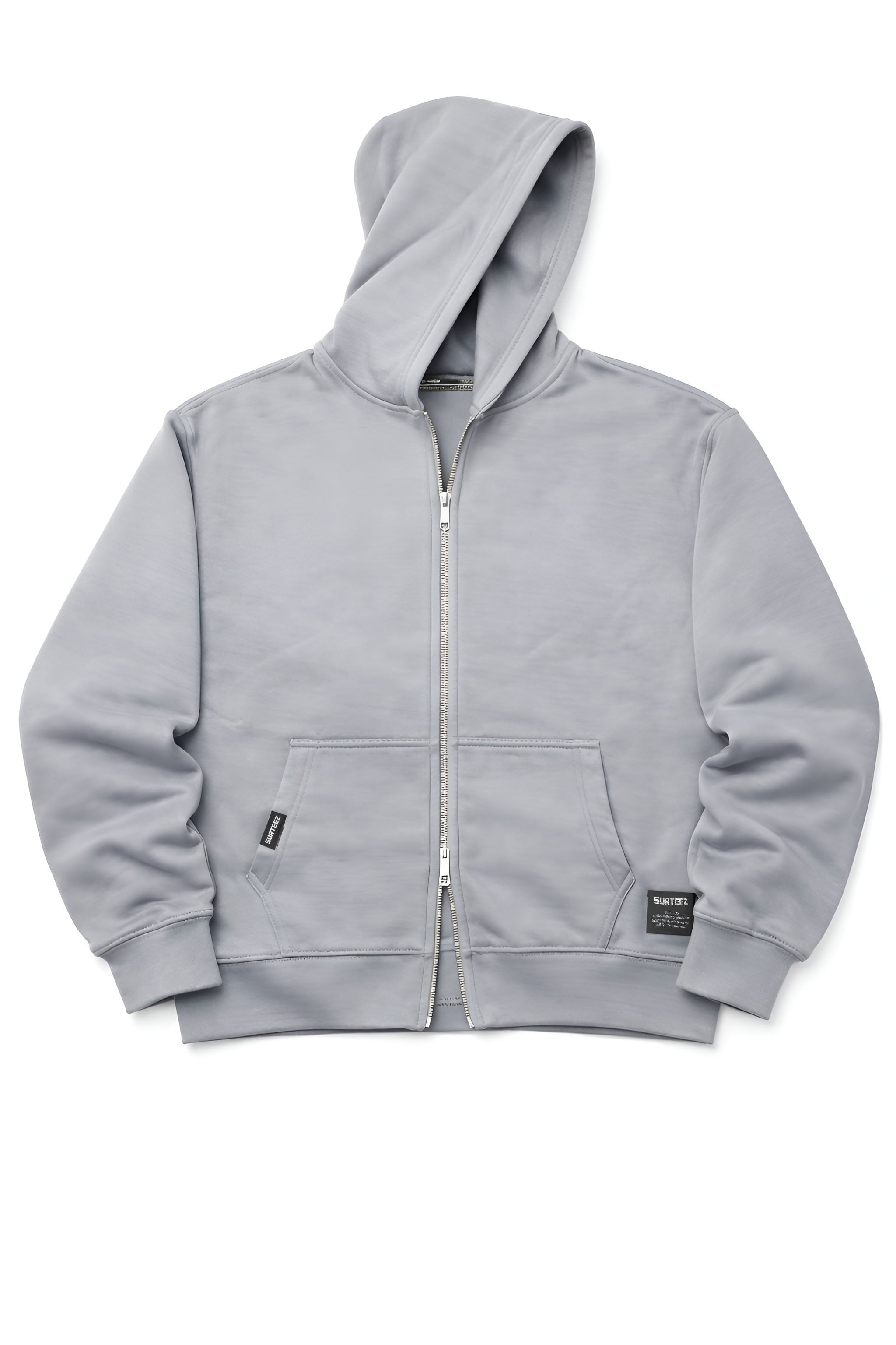 Light Grey Oversize Zipper Hoodie