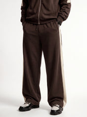Brown Mock Neck Zipper Tracksuit