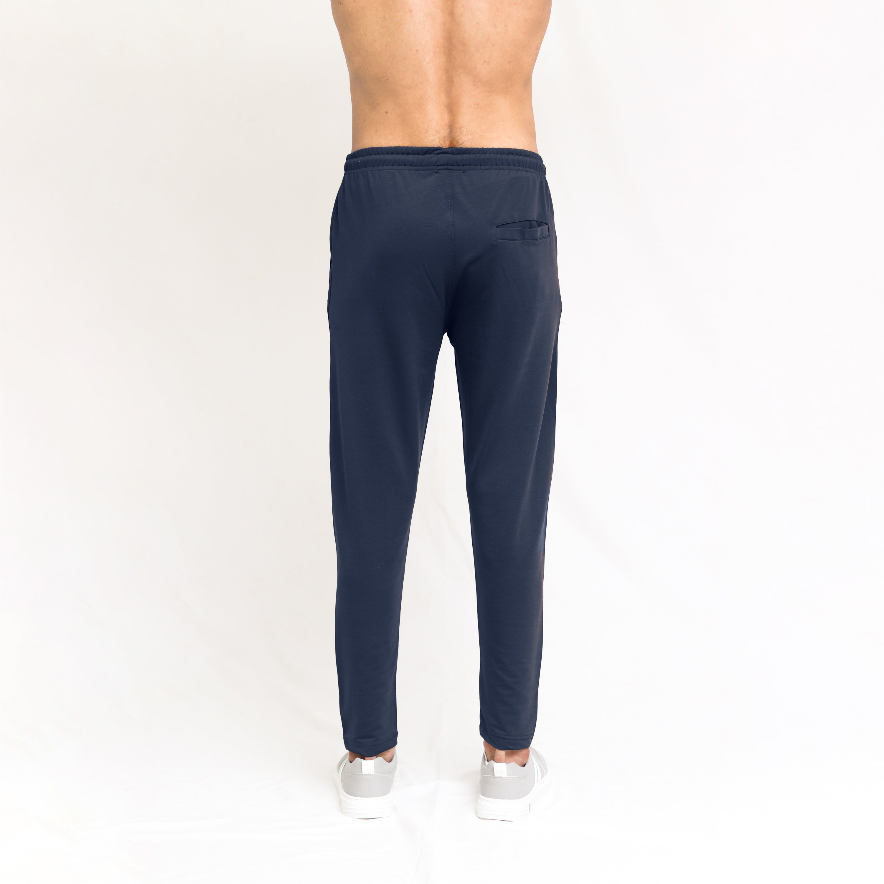 Navy Lycra Quick Dry Trouser with Three Stripes