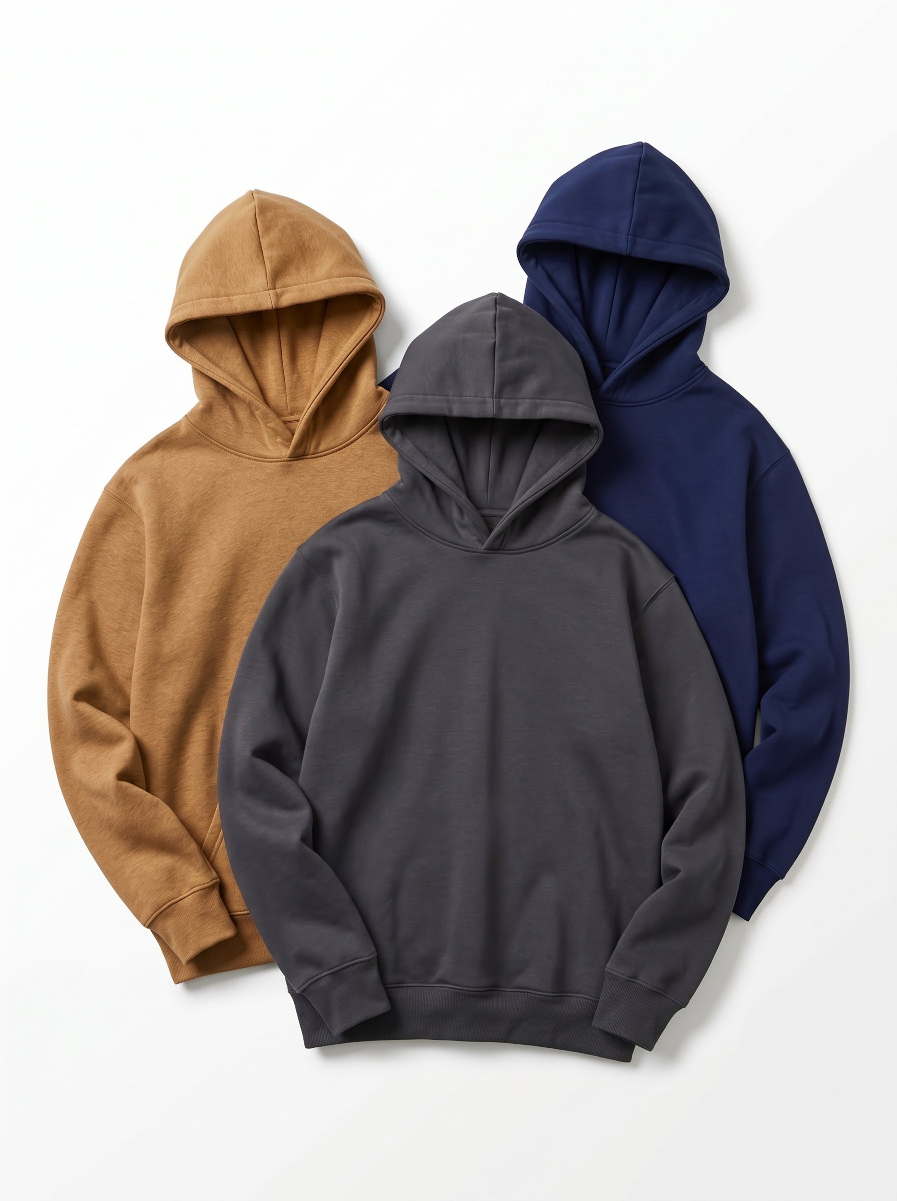 Pack of 3 Oversize Hoodies (Mustard, Navy, Charcoal)