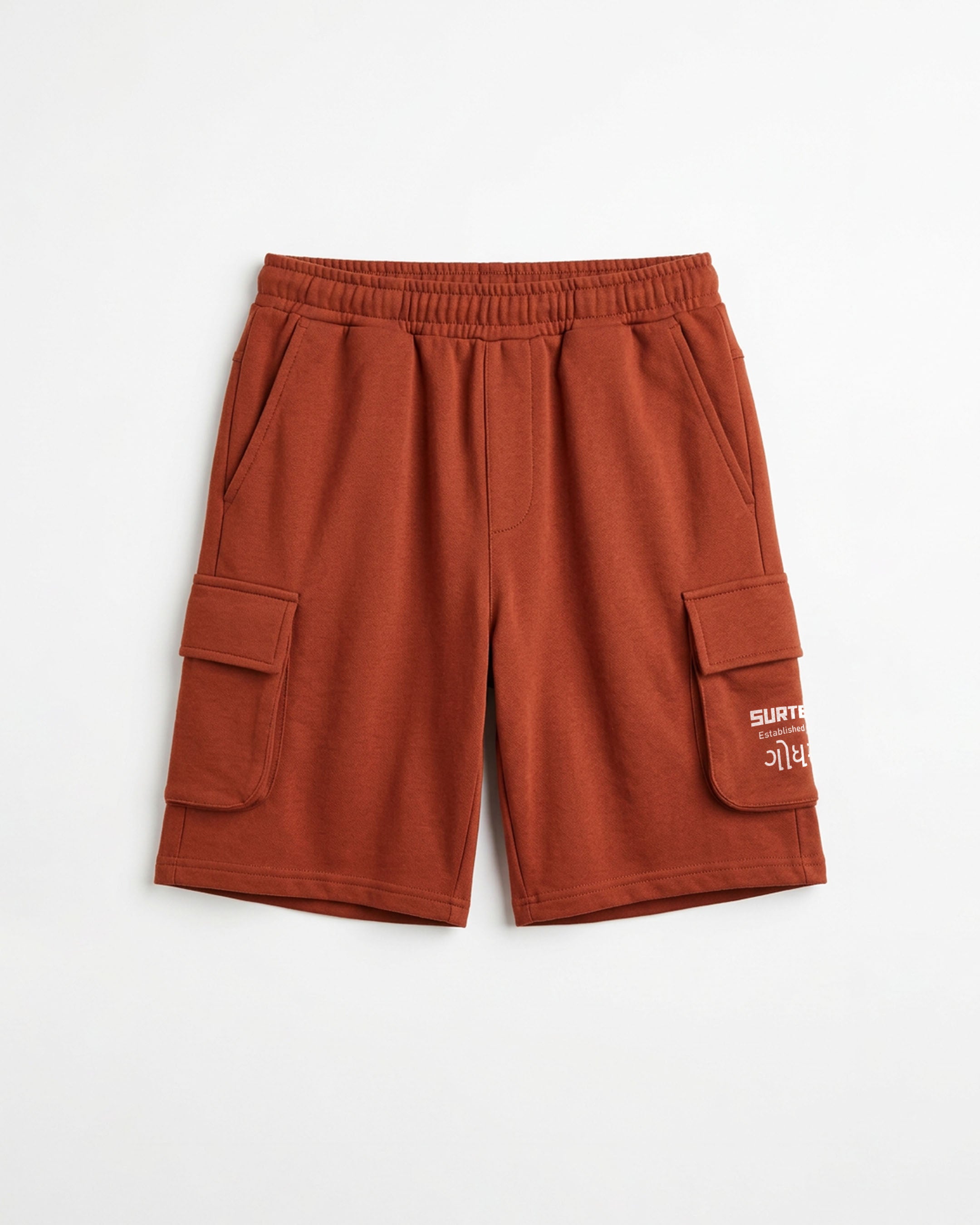 Rust Terry Cargo 3 Quarter Shorts