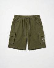 Olive Terry Cargo 3 Quarter Shorts