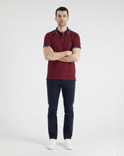 Maroon and Navy Contrast Polo Tee