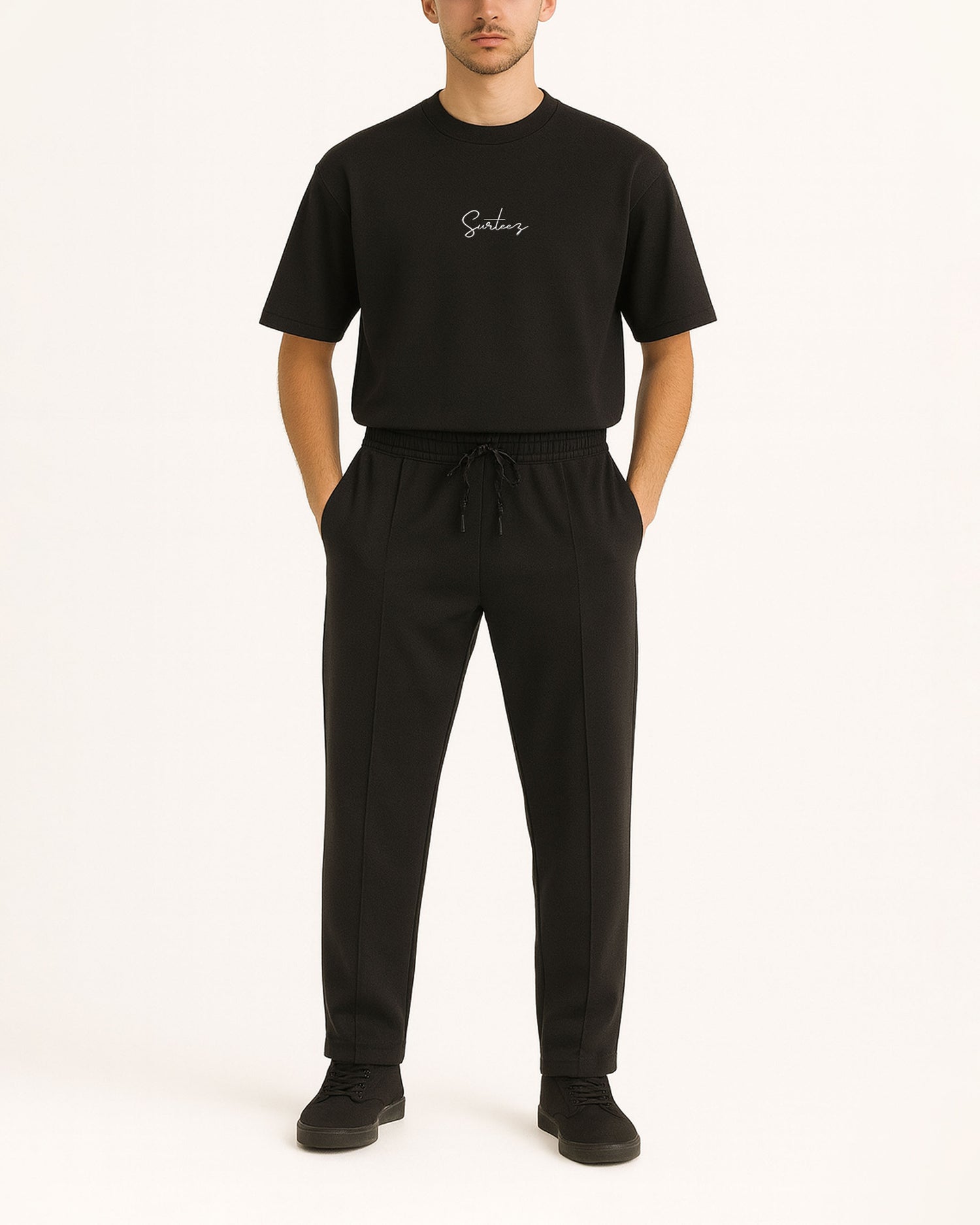 BLACK INTERLOCK CO ORD SET
