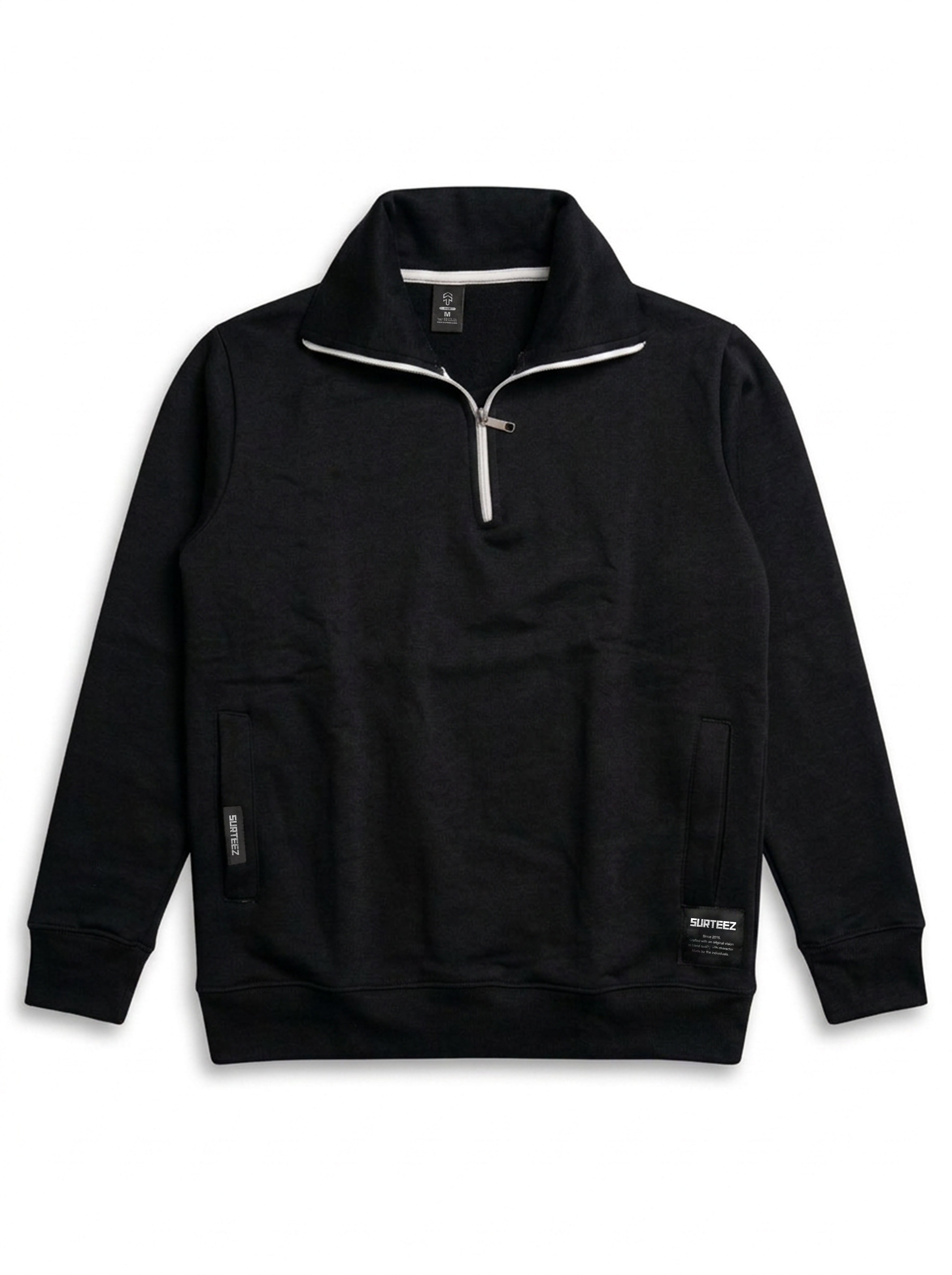Black Half Zipper Tracksuit