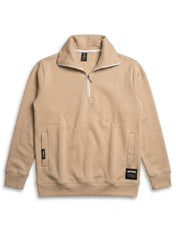Beige Half Zipper Tracksuit