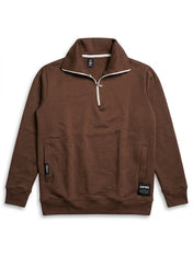 Brown Half Zipper Tracksuit