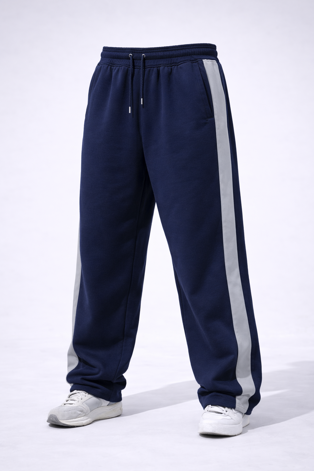 Navy Mock Neck Zipper Tracksuit