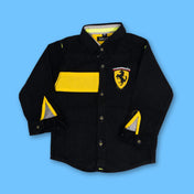 Ferrarii Embroided Black Cotton Shirt - Surteez
