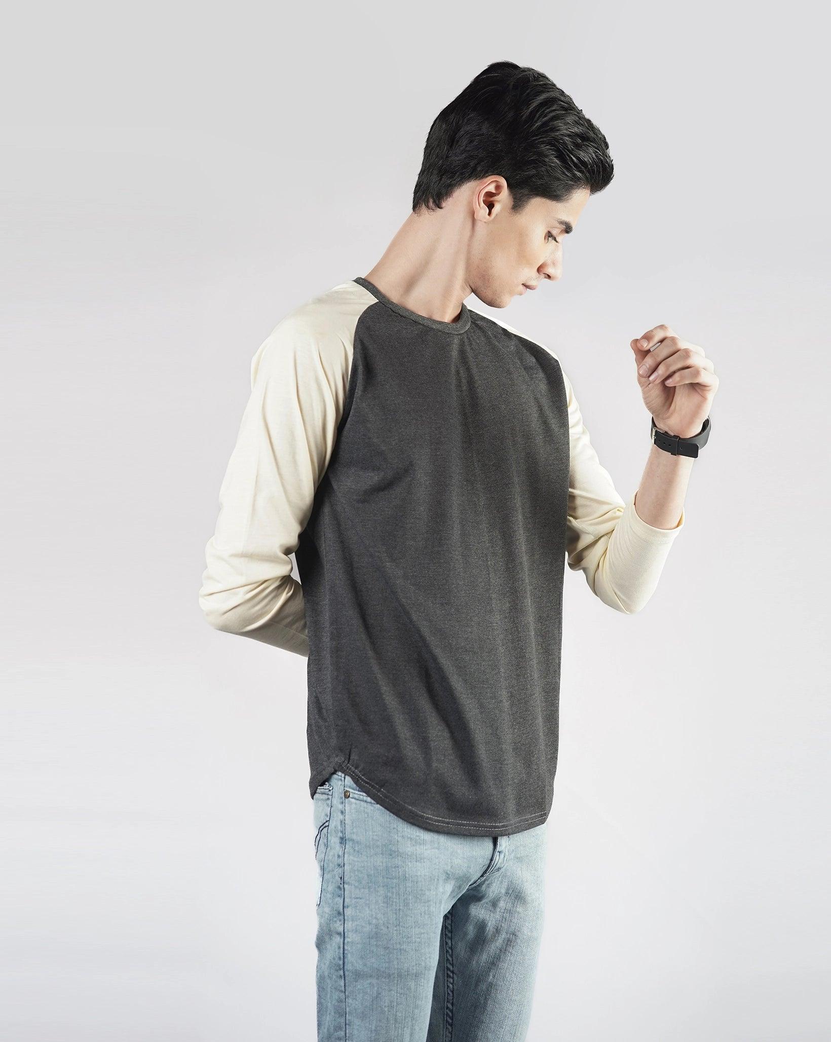 Pastel Yellow Charcoal Raglan - Surteez