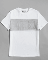 Grey White Colorblock Tee