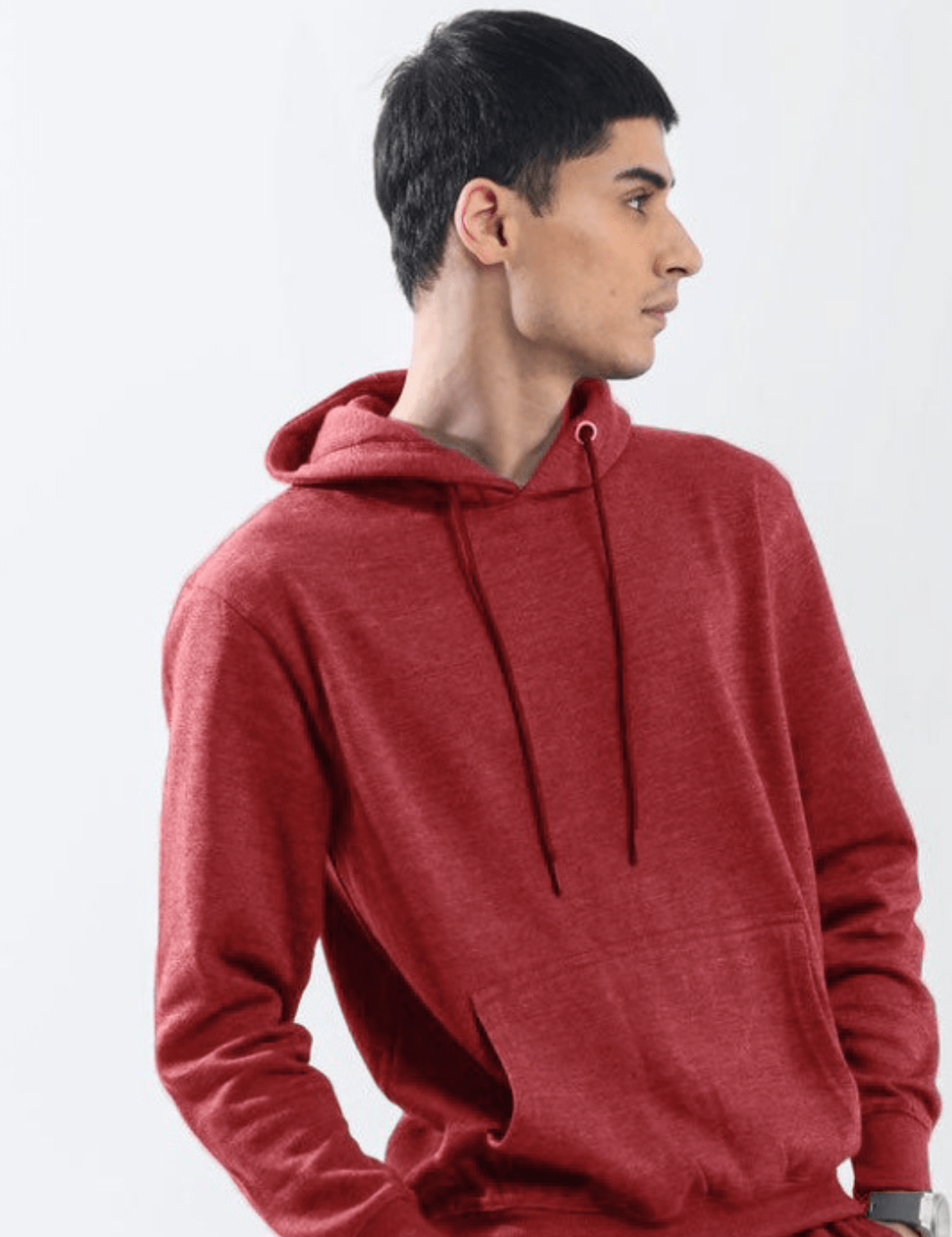 Melange Red Fleece Hoodie - Surteez