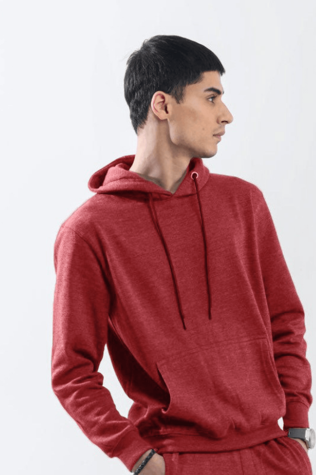 Melange Red Fleece Hoodie - Surteez